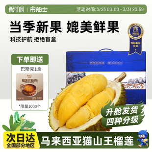 市舶士猫山王榴莲D197马来西亚液氮自然树熟冷冻新鲜水果顺丰包邮