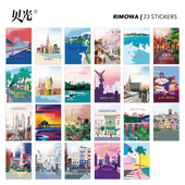 RIMOWA自选B 哑光复古建筑国家地标日默瓦城市旅行箱防水贴纸