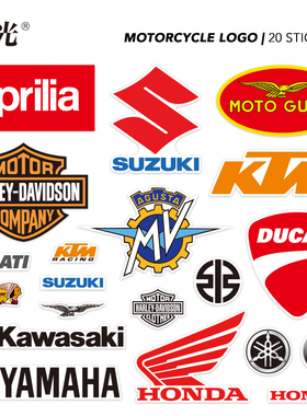 【9.9包邮自选4】世界知名品牌越野摩托机车LOGO标志装饰防水贴纸