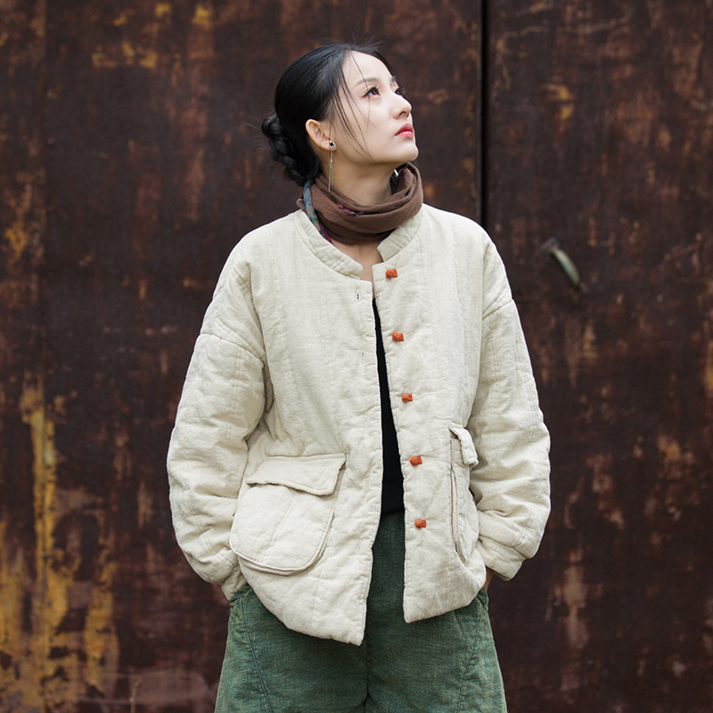 新中式加厚棉服女复古盘扣棉袄