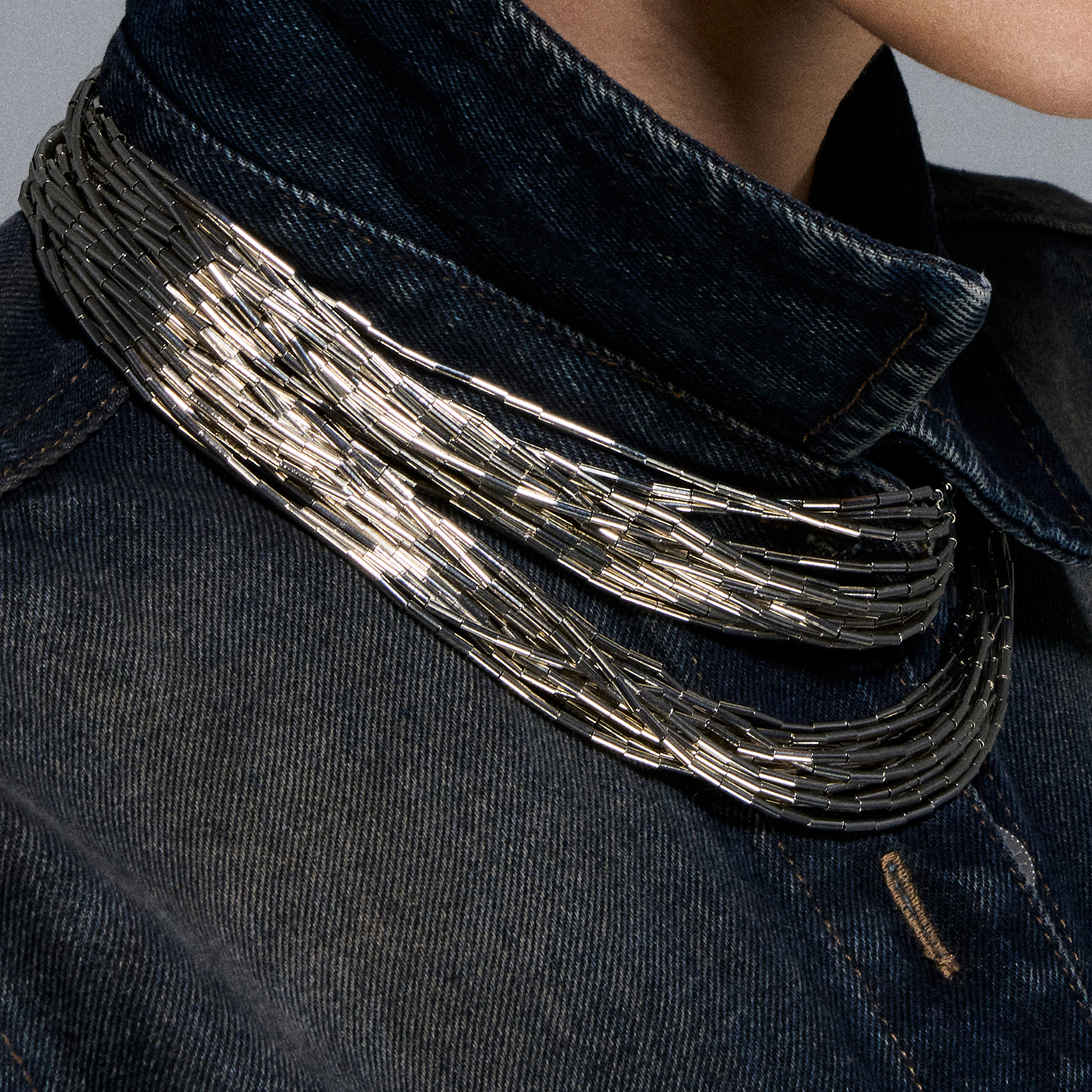 1JINN M2M 原创设计师款单圈简约银管锁骨链女简约高级感项链