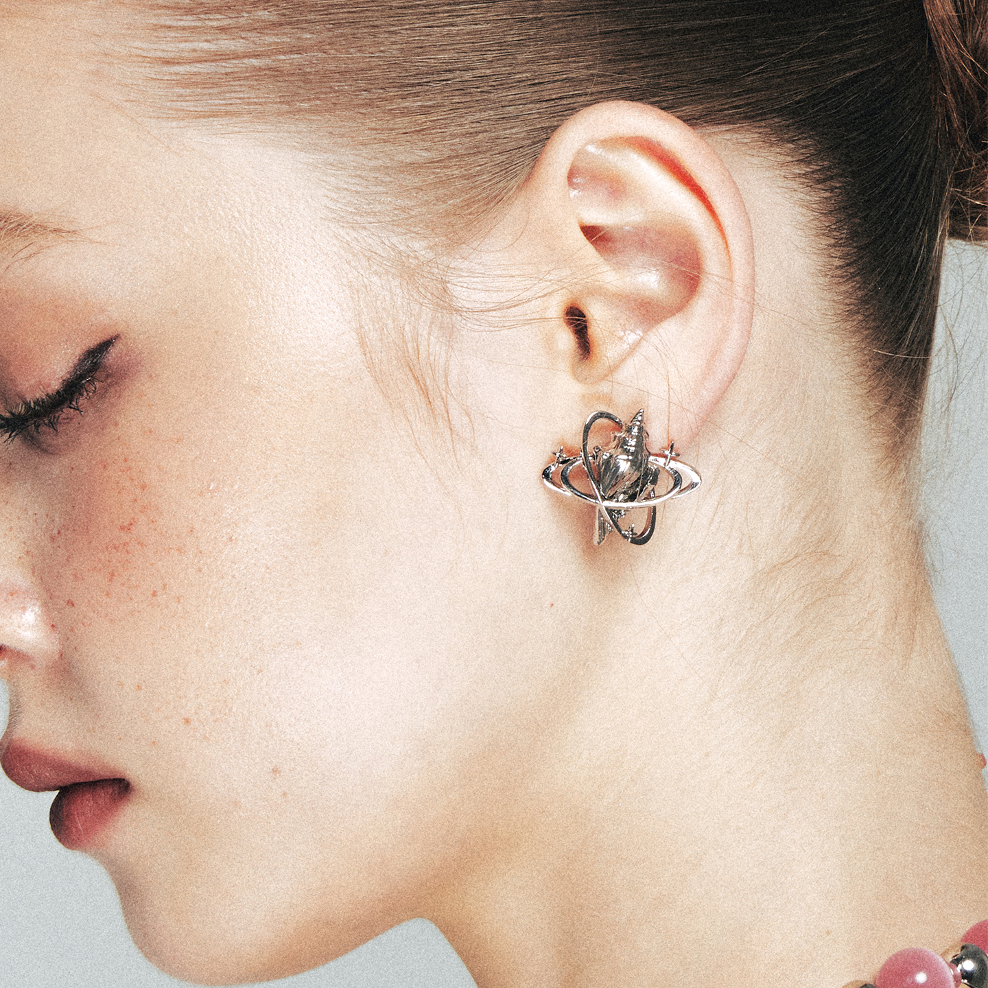 1JINN M2M 原创设计师夏日海螺星耳钉女轻奢小众高级感简约耳饰