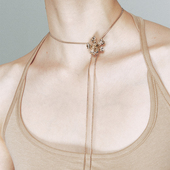 甜酷个性 1JINN M2M 立体金属花朵锁骨链女轻复古小众高级感项链