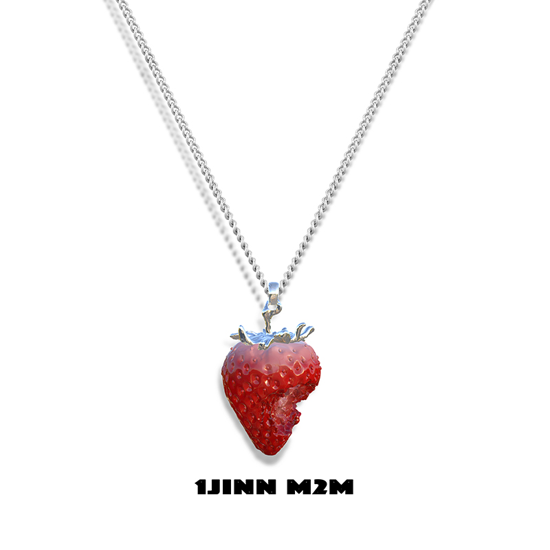 原创一口草莓1JINNM2M个性项链