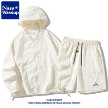 NASA夏季防晒套装防晒衣五分裤短裤轻薄装潮流男休闲运动宽松纯色