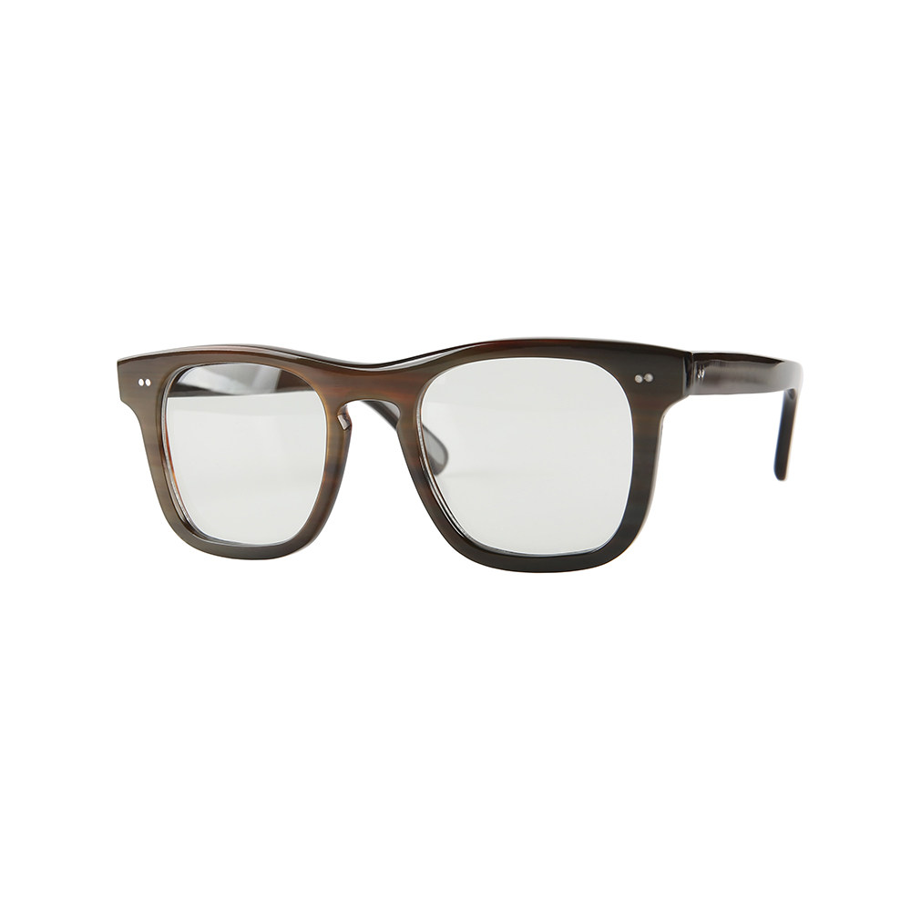 牛角方形细边大框近视眼镜架两颗铆钉饰无鼻托学生白领光学眼镜