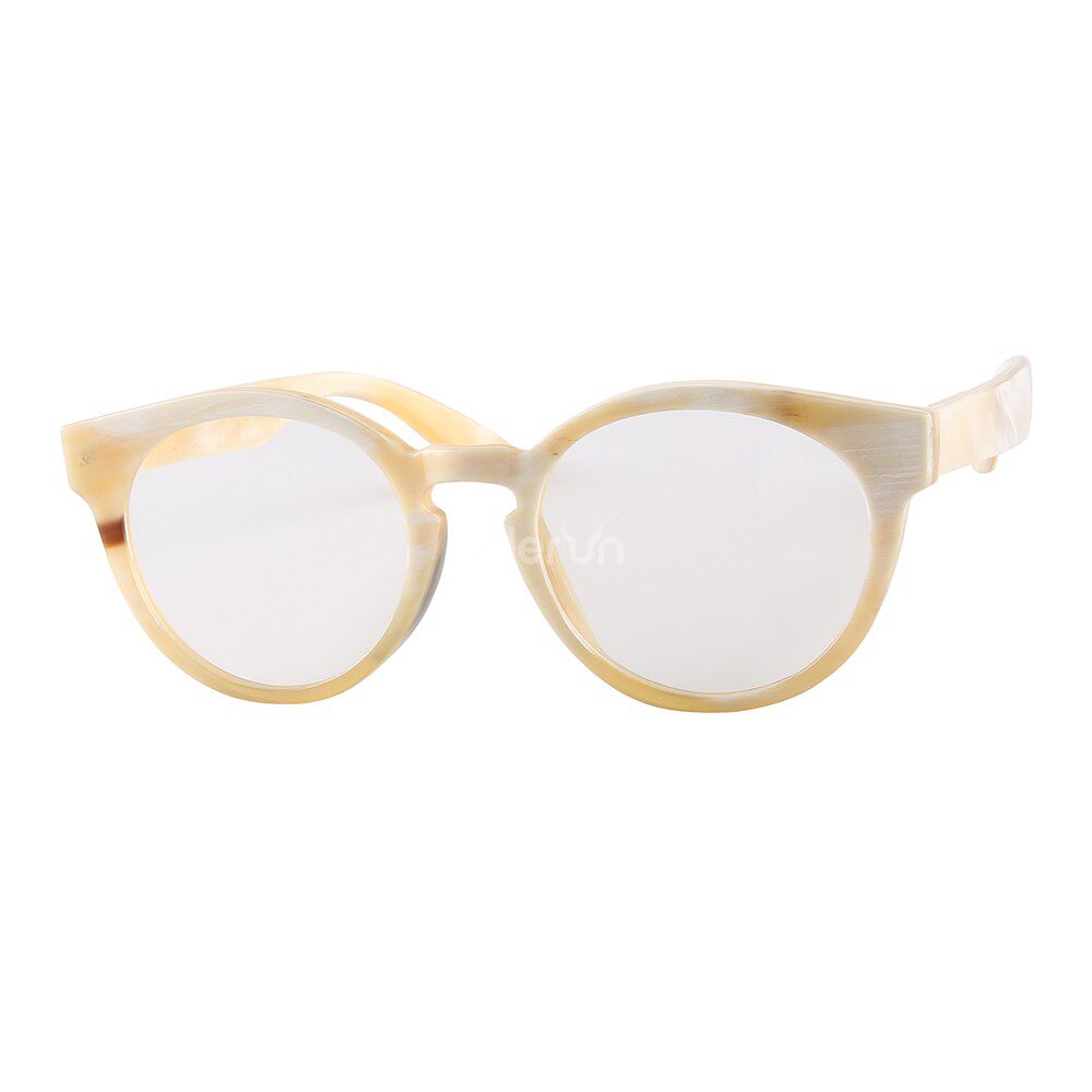 椭圆猫眼素雅白色牛角优雅女士素颜神器大脸显瘦近视光学眼镜框架