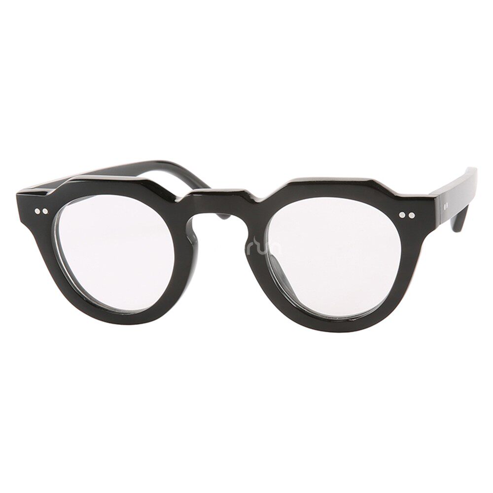 欧美热销品牌经典圆形铆钉饰黑色水牛角近视老花阅读光学眼镜架