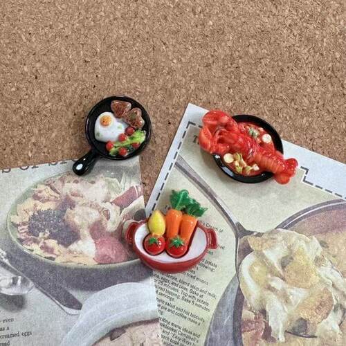 迷你可爱食玩3P法龙虾棍面包留言板软木钉毛毡照片墙图钉工字钉