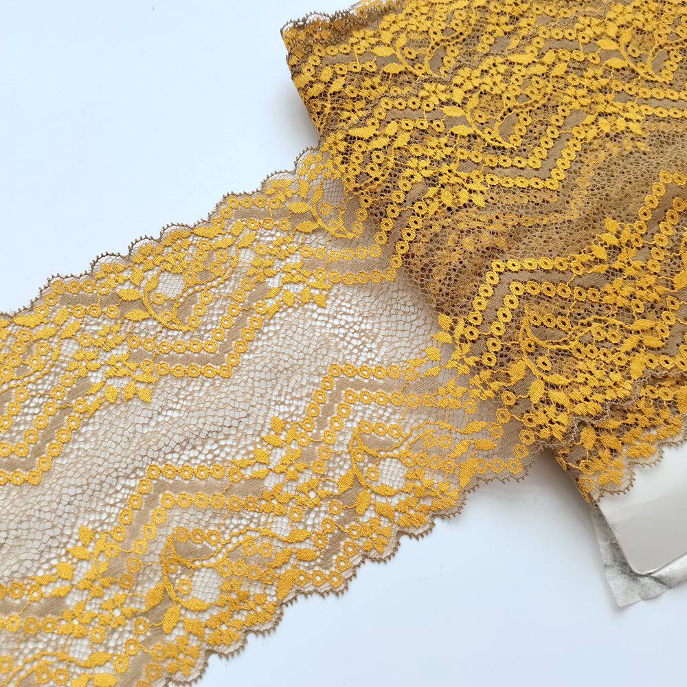1米16厘米宽 土黄色镂空弹力蕾丝花边洋装内衣裙子服装辅料手工