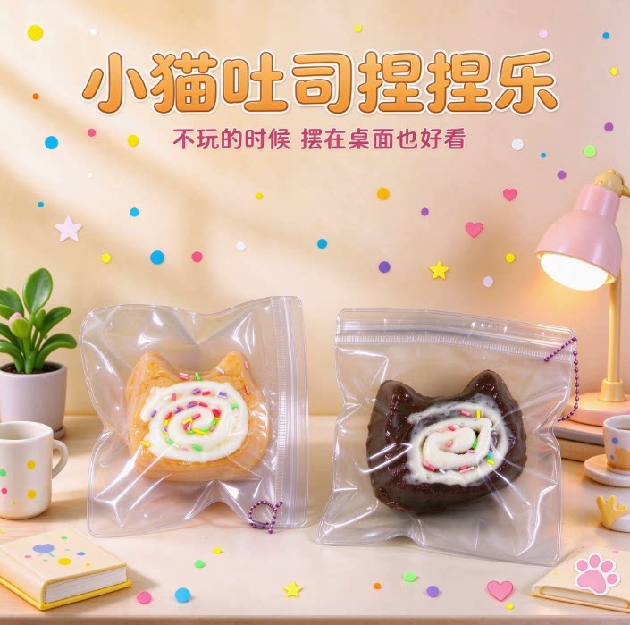 小猫吐司TPR仿真捏捏乐解压