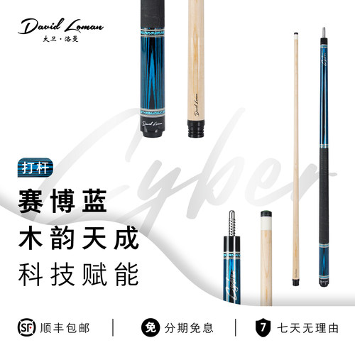 DAVIDLOMAN大卫洛曼台球杆赛博系列实木前肢大头杆中式黑八台球杆