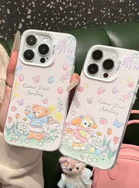 情侣达菲熊适用苹果16promax手机壳iphone141211小米15荣耀300保护套华为mate70红米k806050findx8reno13ace5