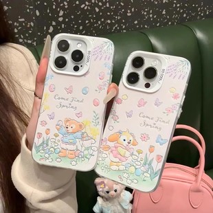 情侣达菲熊适用苹果16promax手机壳iphone141211小米15荣耀300保护套华为mate70红米k806050findx8reno13ace5