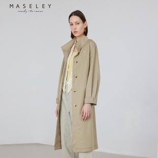 商场同款 新款 收腰显瘦复古外套女 玛塞莉长风衣春季 Maseley