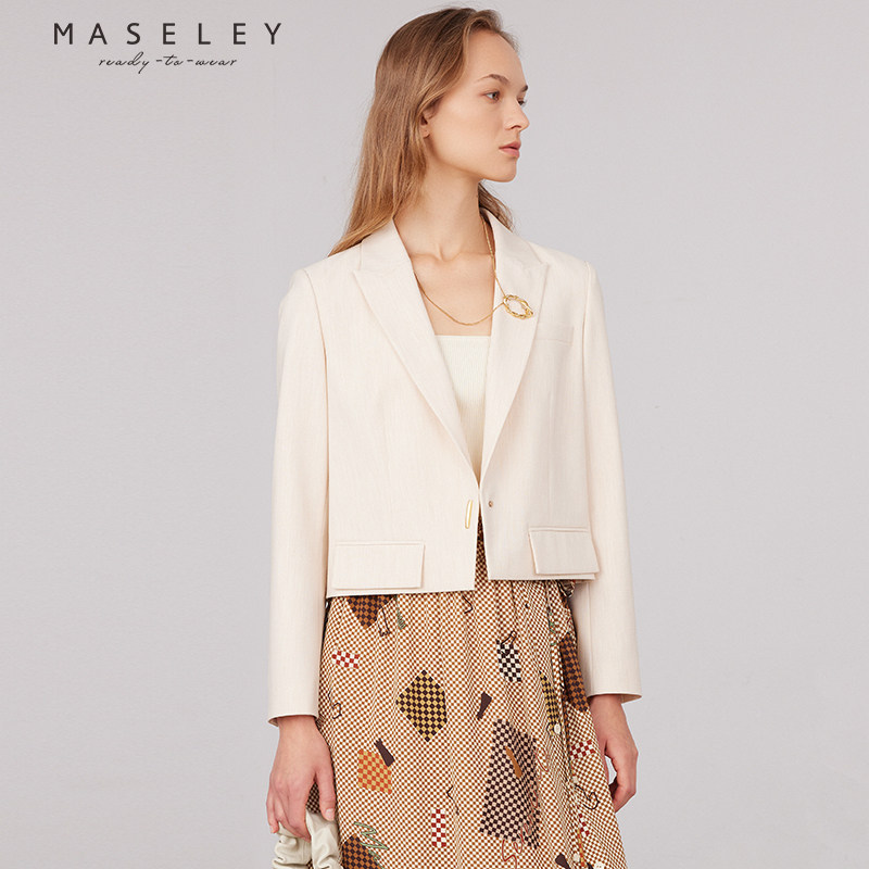 Maseley/玛塞莉短款西服女春款时尚优雅高级感百搭西装外套