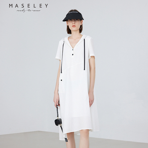 Maseley/玛塞莉简约连衣裙夏季新款休闲运动风减龄通勤裙子女