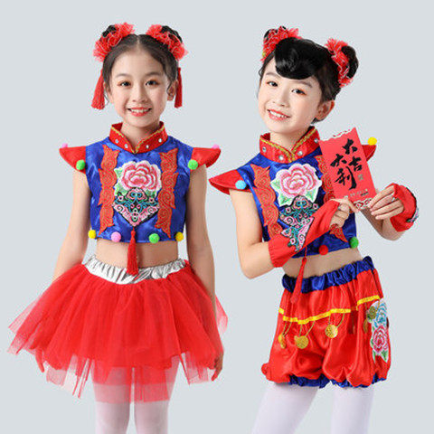 六一儿童演出服中国梦娃表演服小荷风采幼儿园喜庆打鼓开门红男女
