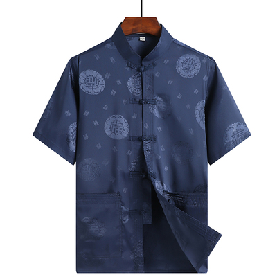 中国风唐装男士短袖衬衣