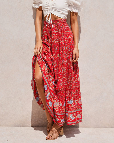 Summer boho print women's maxi dress夏季波西米亚印花女士长裙