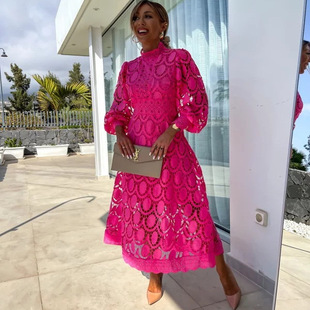 lace cutout stand collar dress 性感蕾丝立领镂空连衣裙Sexy