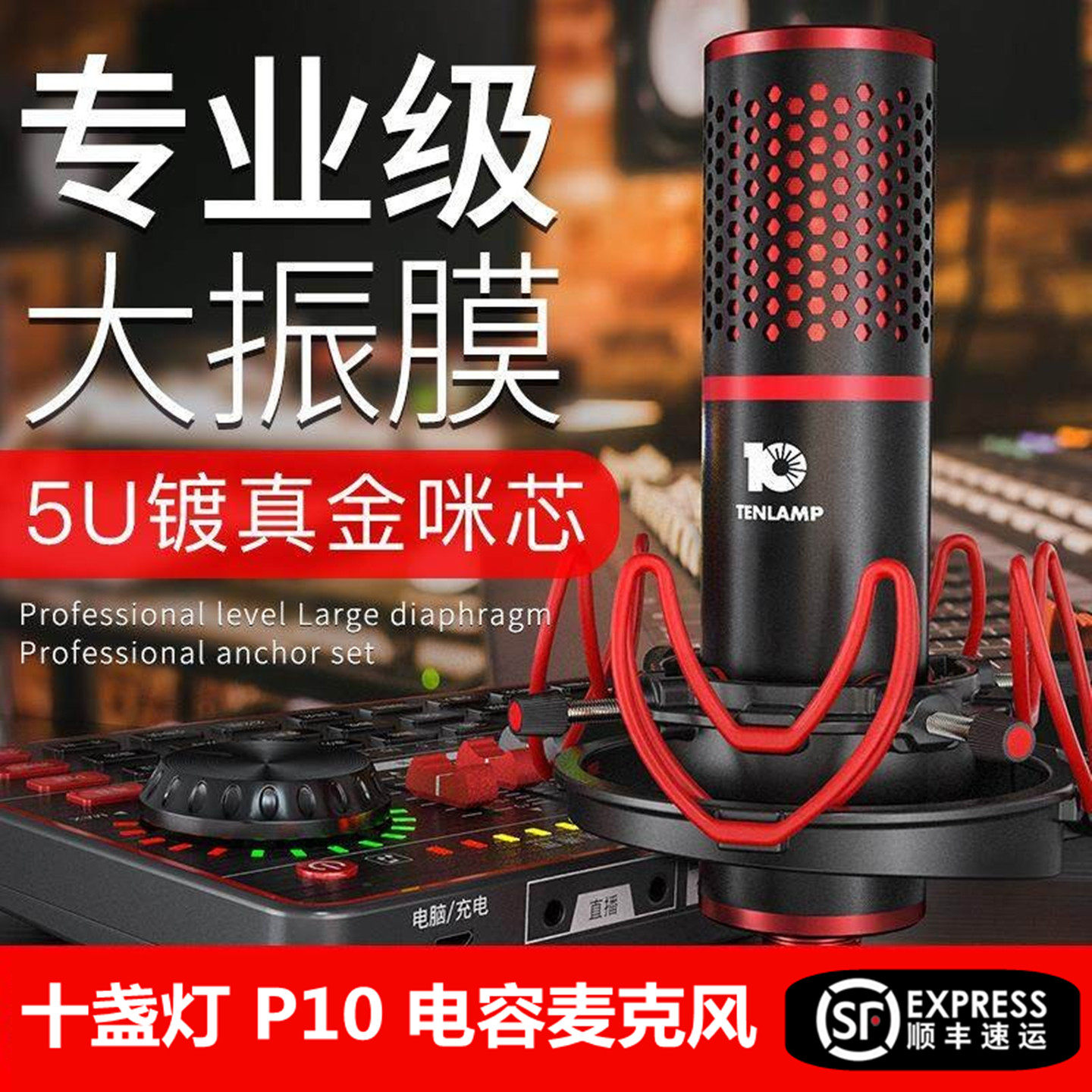 十盏灯p10麦克风48V电容麦克风