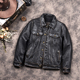 复古真皮皮衣植糅油蜡牛皮外套男 短款 507工装 美式 牛仔皮夹克修身