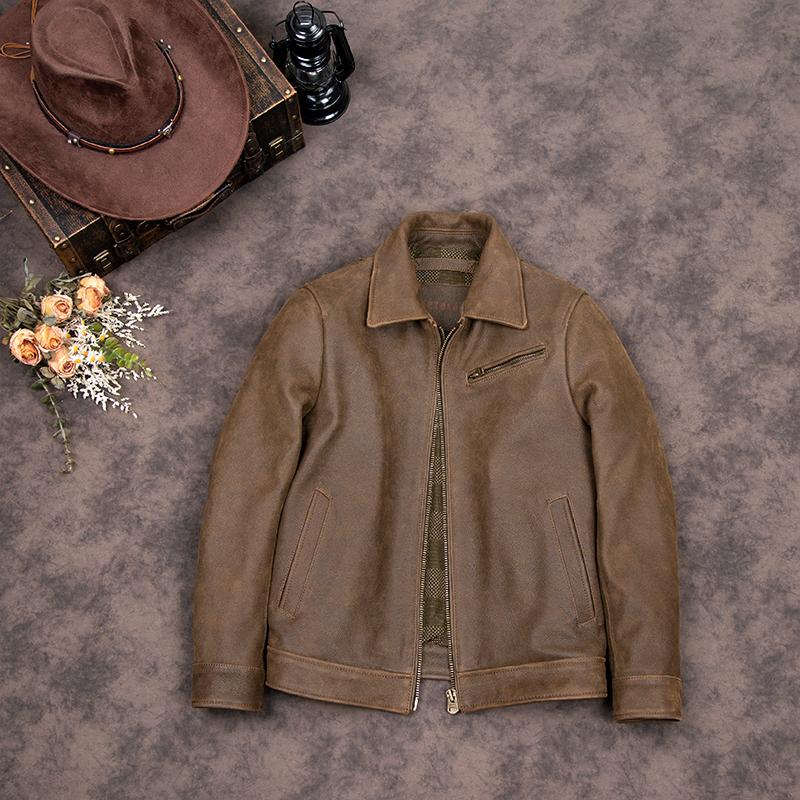 经典1930美式复古头层牛皮皮衣