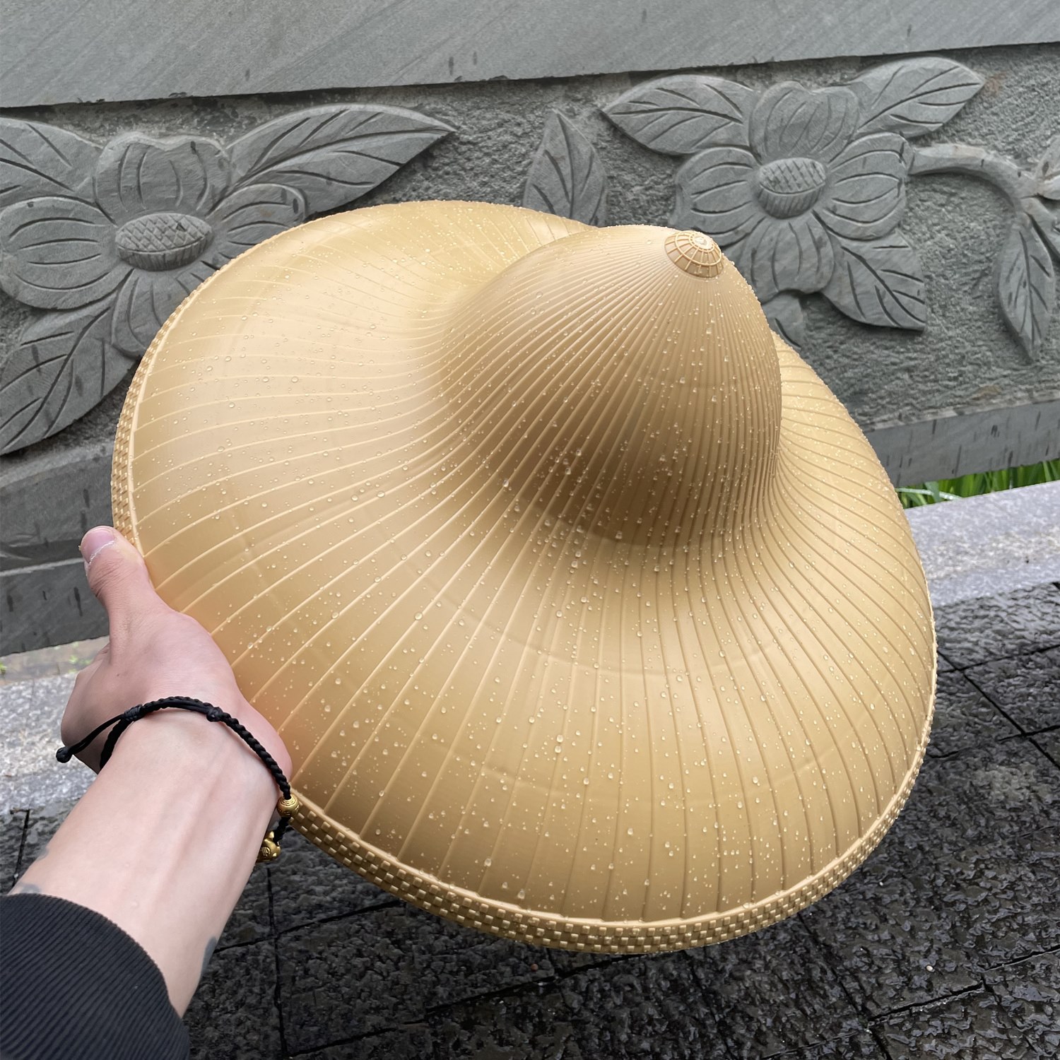 防水斗笠帽男女通用遮雨大檐隔热