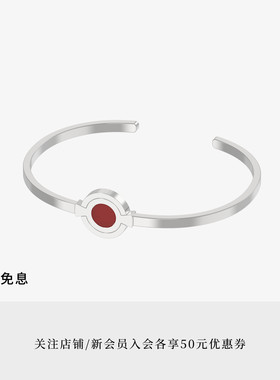 DOVETAIL/卯时环扣经典燕尾榫925银银色饰面红玛瑙手镯