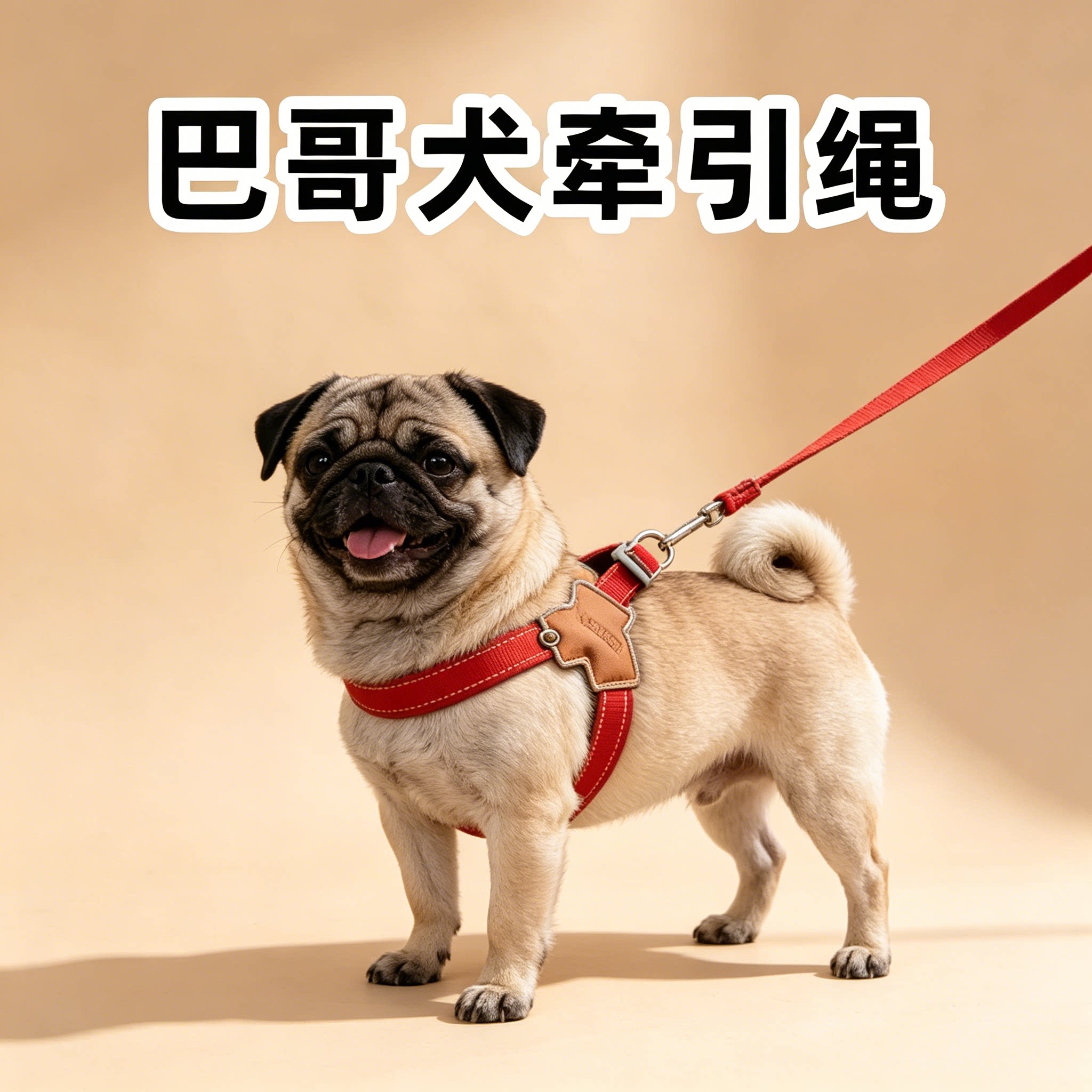 巴哥专用胸背牵引绳中型犬防爆冲咬可调节狗狗胸背带外出遛狗用品图片