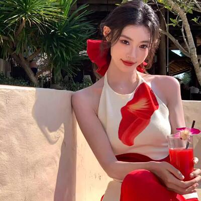迪迪不畏同款红色大号缎面大肠发圈高级感显白低马尾气质头饰发饰