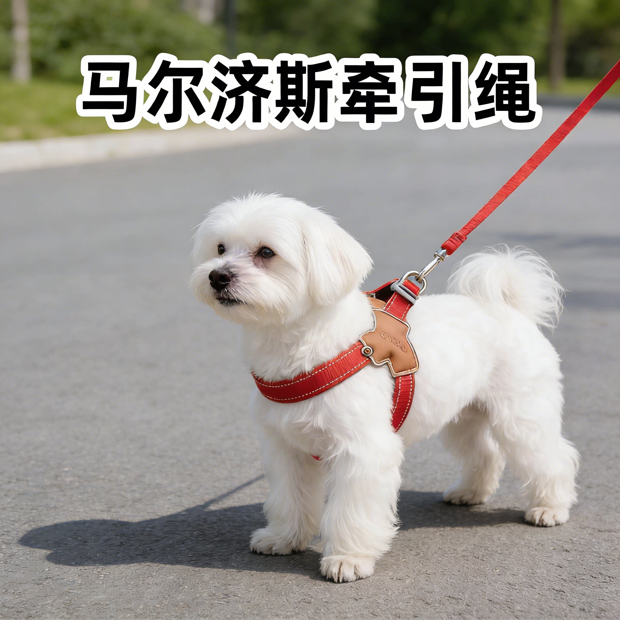 马尔济斯专用胸背牵引绳中型犬防爆冲咬可调节狗狗胸背带外出遛狗图片
