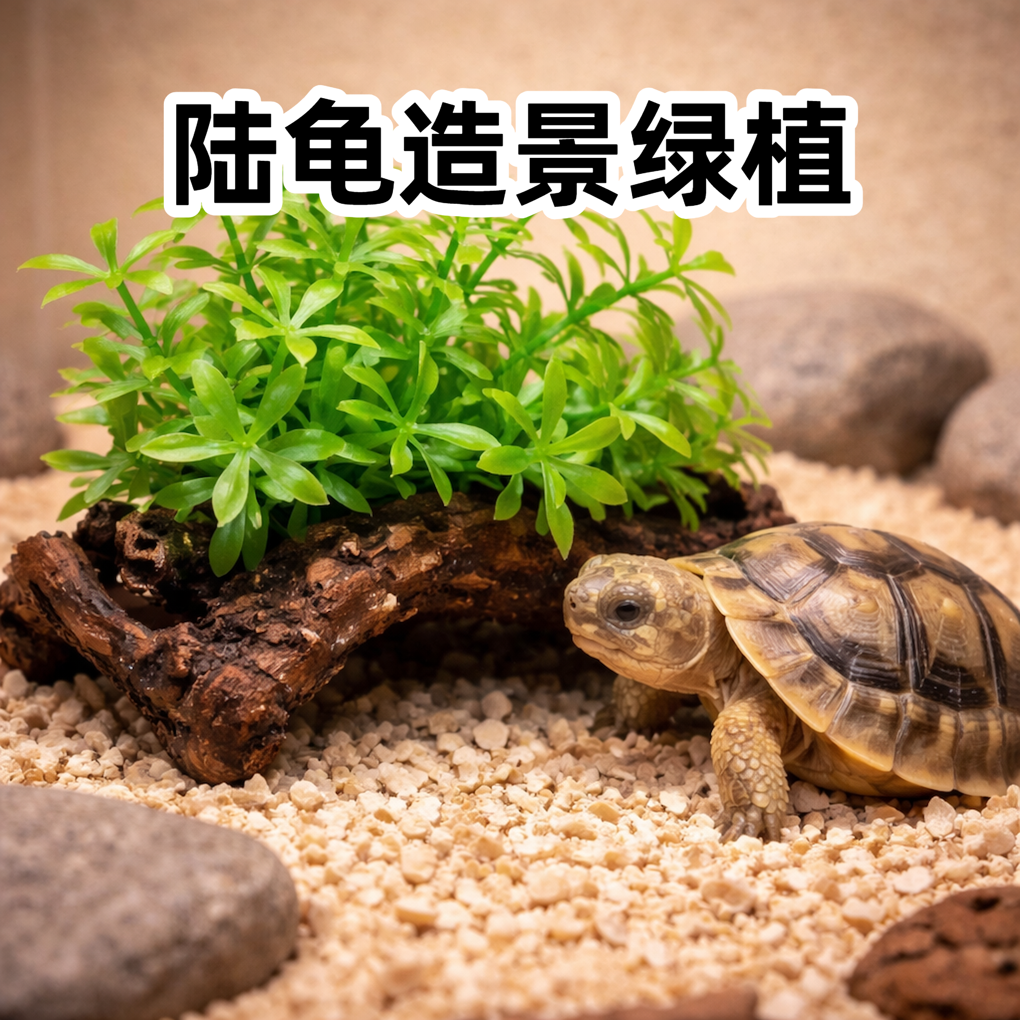 陆龟幼体沉木绿植造景仿真装饰品龟箱布景遮挡生态用品小型龟适用