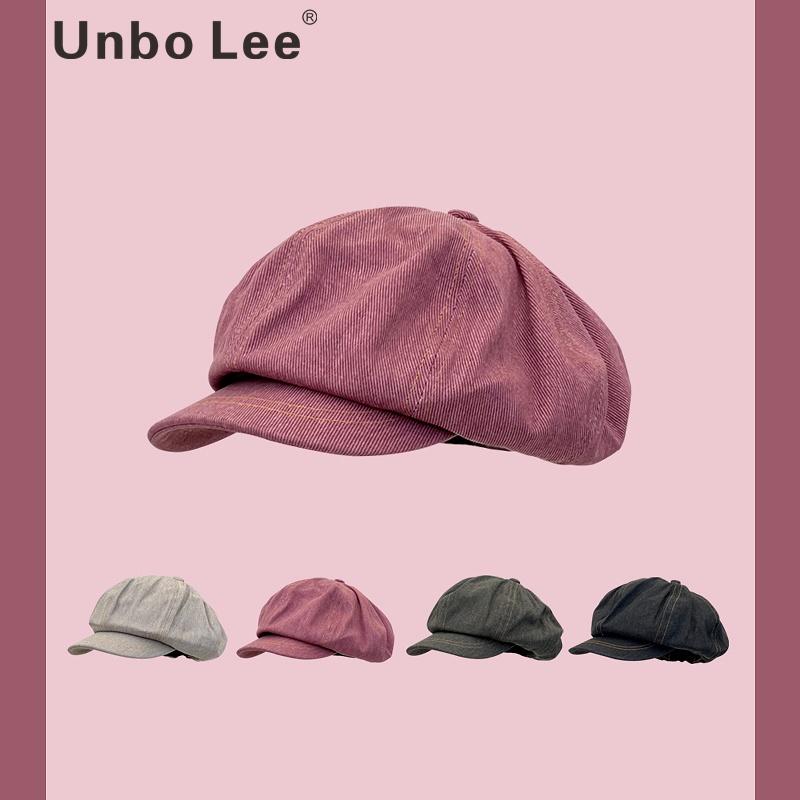 UnboLee树莓粉大版云朵八角帽子