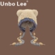 Unbo Lee小熊耳朵针织帽子女冬季 彩色绑带保暖毛绒帽显脸小雷锋帽