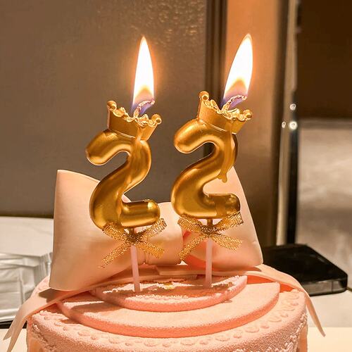 金色数字蜡烛生日蜡烛甜品台