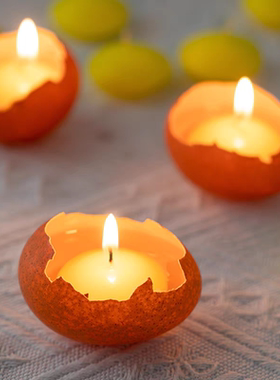 蛋壳蜡烛仿真鸡蛋蜡烛生日蛋糕装扮尤加利叶摆件蛋壳蜡烛蛋糕装饰