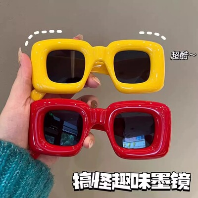 可爱方形墨镜ins风网红眼镜
