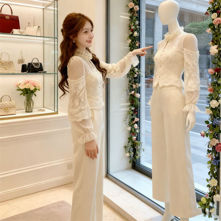 名媛优雅法式富家千金风上衣女秋季新款长袖短款显瘦百搭精致衬衫