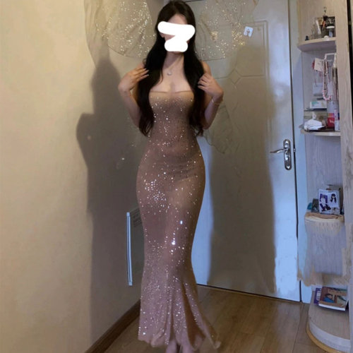 微胖mm法式性感辣妹纯欲风连衣裙