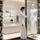 MM轻奢高级度假连衣裙 大码 新款 优雅名媛千金风白色晚礼服长裙法式