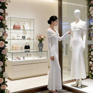 新款优雅名媛千金风白色晚礼服长裙法式大码MM轻奢高级度假连衣裙