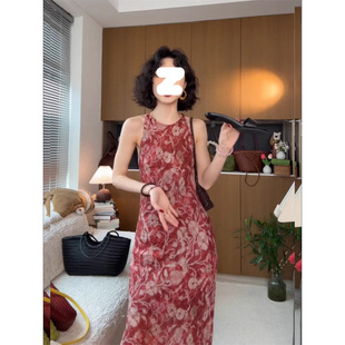 法式 镂空印花长裙微胖绝美连衣裙 复古时尚 气质轻奢御姐辣妹风新款