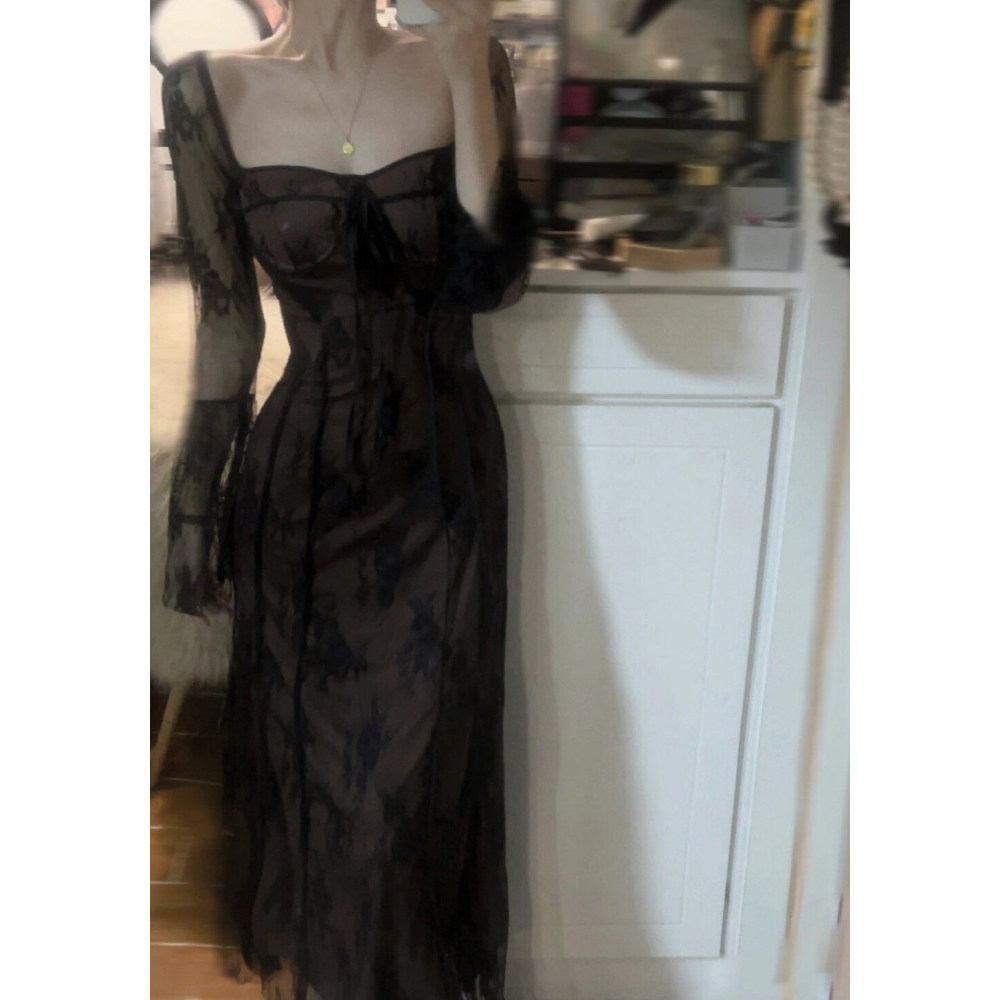 美式复古温柔气质微胖大码蕾丝拼接连衣裙新款收腰显瘦大裙摆女装,女装/女士精品,连衣裙,淘宝优惠券,粉丝福利购,淘宝优惠卷