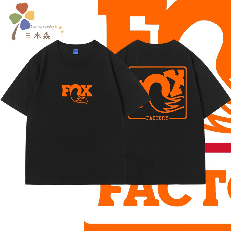 Fox越野摩托车山地自行车骑行服宽松夏季纯棉短袖T恤男女衣服运动