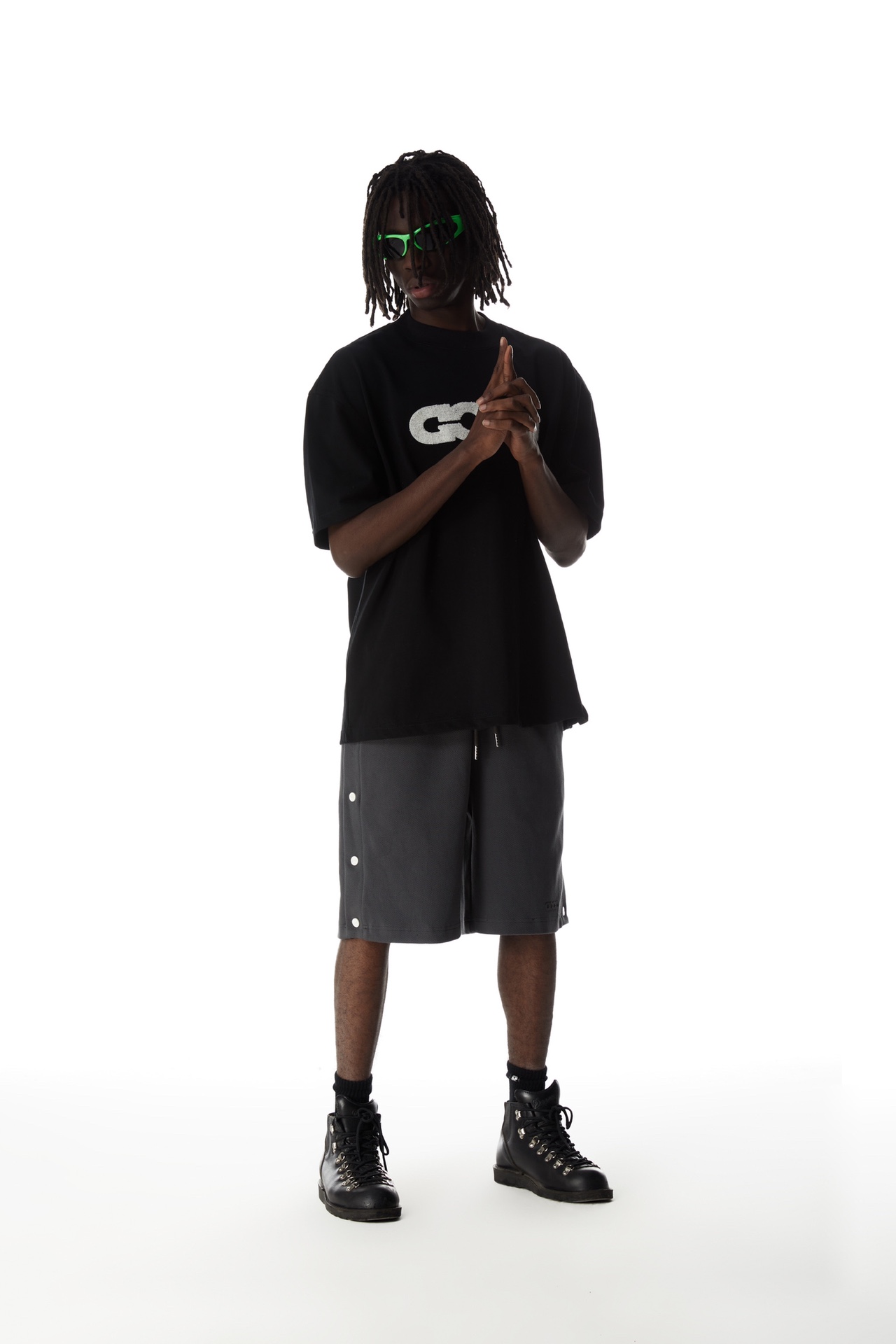 GOODBRAND24ss斜纹排扣潮流短裤