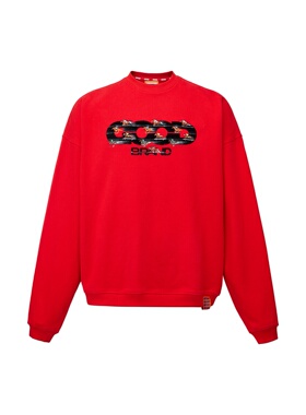 【官方正品】GOODBRAND 马年植绒刺绣赛马红色圆领卫衣 男女同款