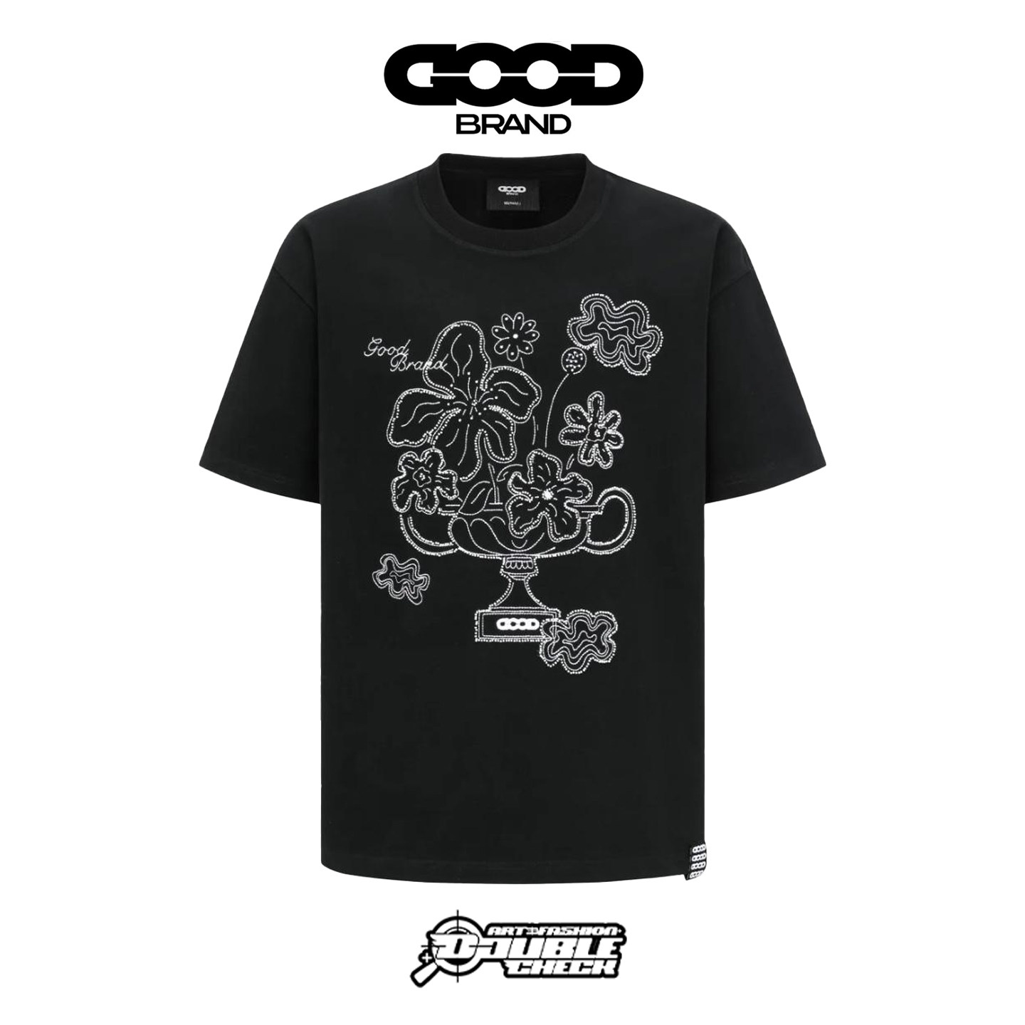 【GB-GOODBRAND】2025SS 手绘和平花卉轻奢潮牌短袖T恤 男女同款