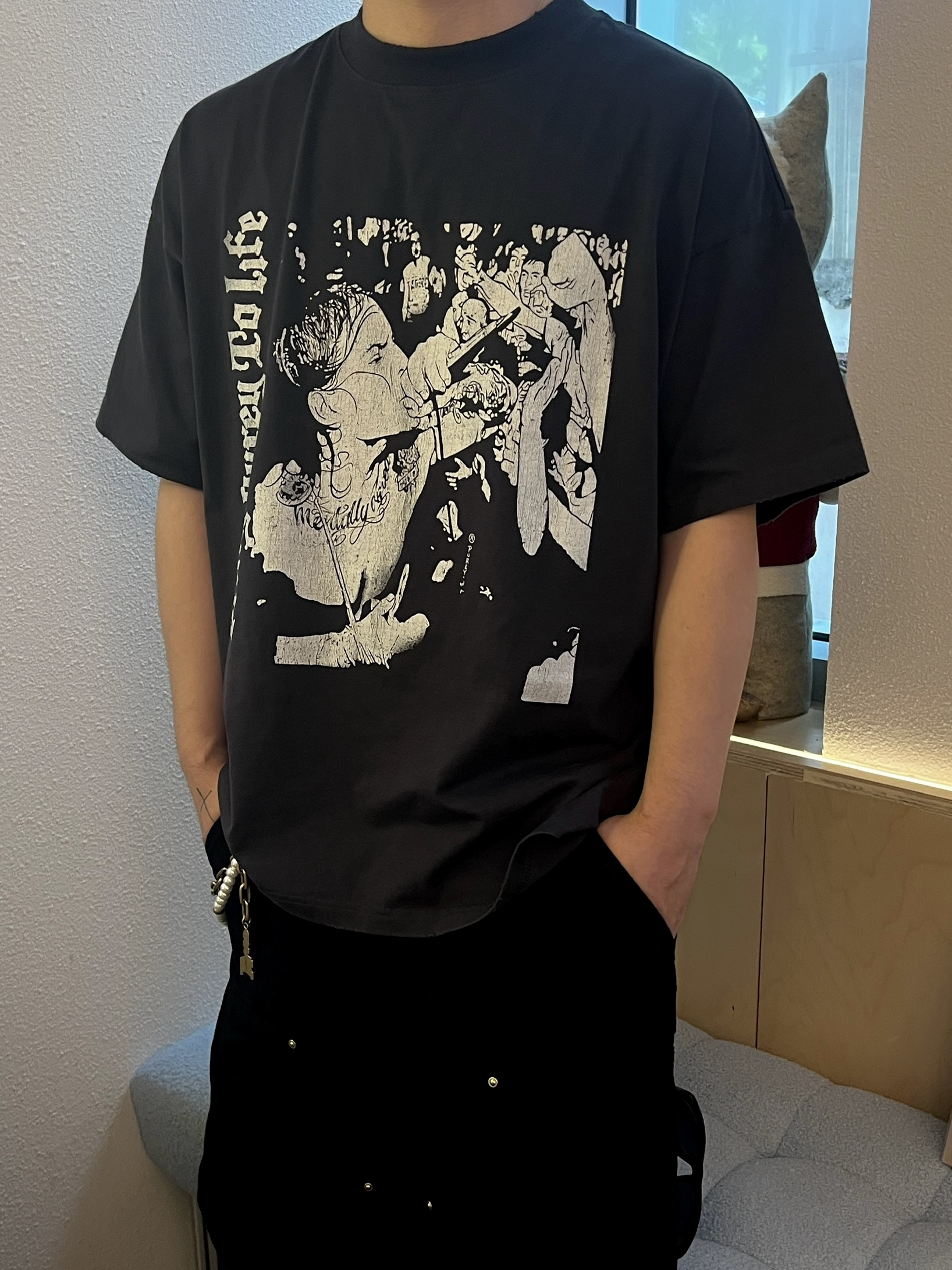 Purey24ss破坏重金属乐队短袖